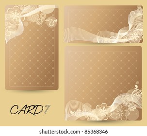 Card with a floral background of various sizes