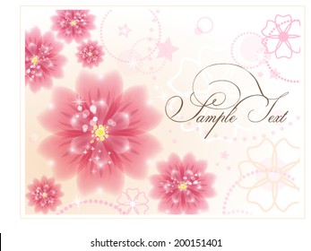 Card with a floral background. Vector illustration.