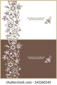 card with floral background. vertical seamless pattern.