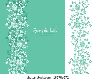 card with floral background. vertical seamless pattern.