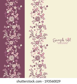 cartão com fundo floral. padrão vertical sem emenda.