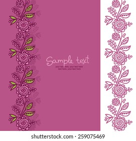 card with floral background. vertical seamless pattern.