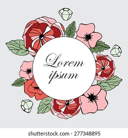 card with floral elements . greeting , invitation to the wedding. birthday. Vintage vector background 2