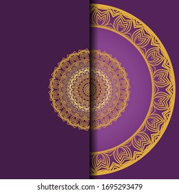 Card with Floral mandala. creative anti-stress ornament. vector illustration