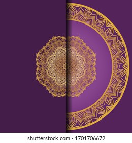 Card with Floral mandala. creative anti-stress ornament. vector illustration
