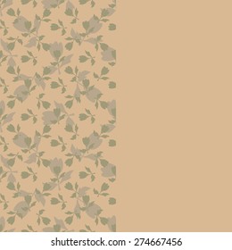 Card with floral ornament. Floral pattern.