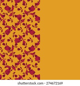Card with floral ornament. Floral pattern.