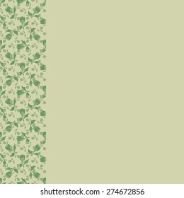 Card with floral ornament. Floral pattern.