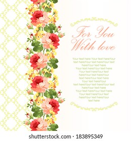 Card with floral pattern