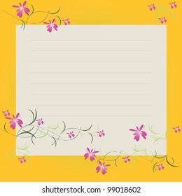 Card with floral pattern and blank sheet