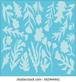 Card with floral pattern and hand drawn style texture. Design for poster, card, invitation, placard, brochure. Vector