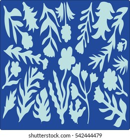 Card with floral pattern and hand drawn style texture. Design for poster, card, invitation, placard, brochure. Vector