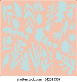 Card with floral pattern and hand drawn style texture. Design for poster, card, invitation, placard, brochure. Vector