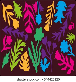 Card with floral pattern and hand drawn style texture. Design for poster, card, invitation, placard, brochure. Vector