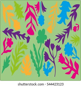 Card with floral pattern and hand drawn style texture. Design for poster, card, invitation, placard, brochure. Vector