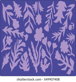 Card with floral pattern and hand drawn style texture. Design for poster, card, invitation, placard, brochure. Vector