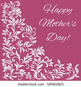 Card with floral pattern - Happy Mother's Day!