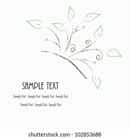 card with floral vector