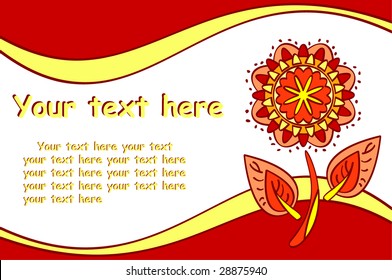 card with flower decoration vector