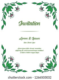 card with flower frame for invitation vector illustration