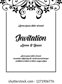 card with flower hand draw vector illustration