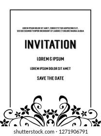 card with flower hand draw vector illustration