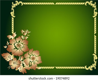 Card with a flower on green background