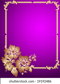 Card with a flower on lilac background