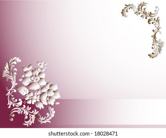 Card with a flower on pink background