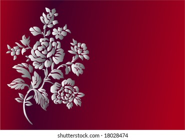 Card with a flower on red background