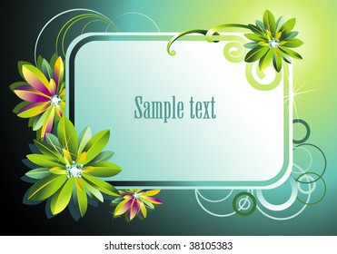 Card with a flower ornament