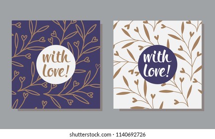 Card with flower print.