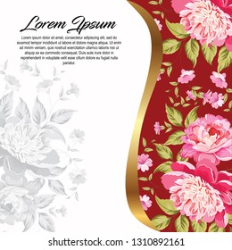 card flower red pink 