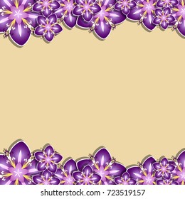 Card With Flowers, Background, Frame of Flowers, Violet