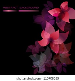 Card with flowers. Background with orchid.
