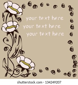 card with flowers and curls