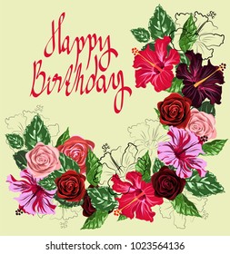 card with flowers happy birthday