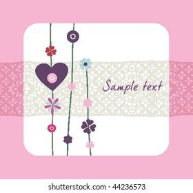 card with flowers and heart