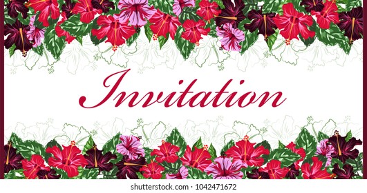 card with flowers. invitation