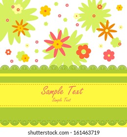Card with flowers and lace