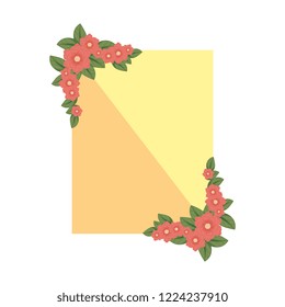 card with flowers and leafs