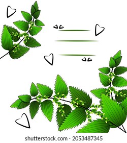 card with flowers and leaves