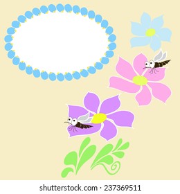 card with flowers and mosquito