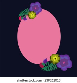 card with a flowers on a dark background. 