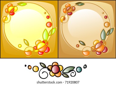 Card with flowers on a gold background