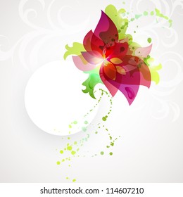 Card with flowers and plot with place for text