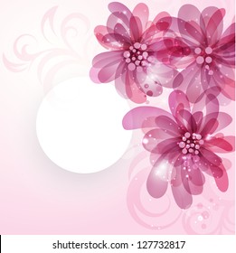 Card with flowers and plot with place for text