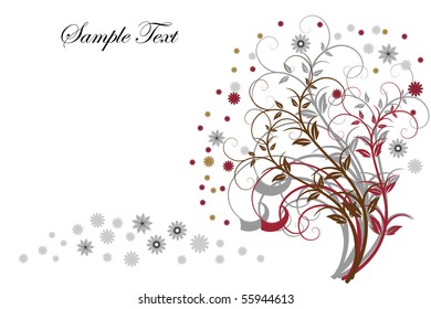 Card with flowers. Vector