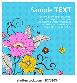 Card with flowers_peas