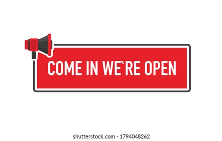 Card for flyer design. Red ribbon vector. Coronavirus protection sign. Flat style. Sale banner badge. Black open for business banner on background. Promotion concept. Vector illustration.